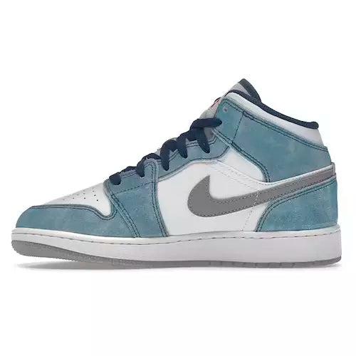 Jordan 1 mid, french blue light steel