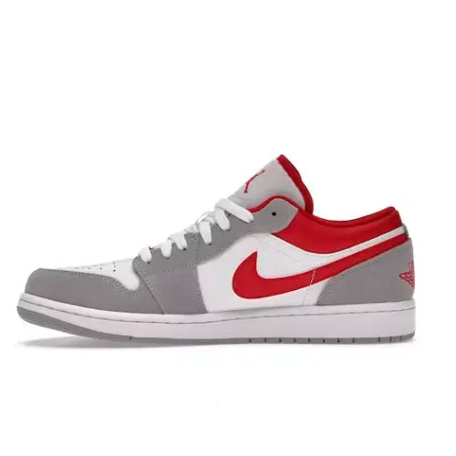 Jordan 1 low, light smoke gym red