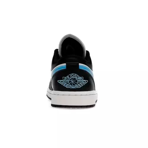 Jordan 1 low, black university blue white (W)