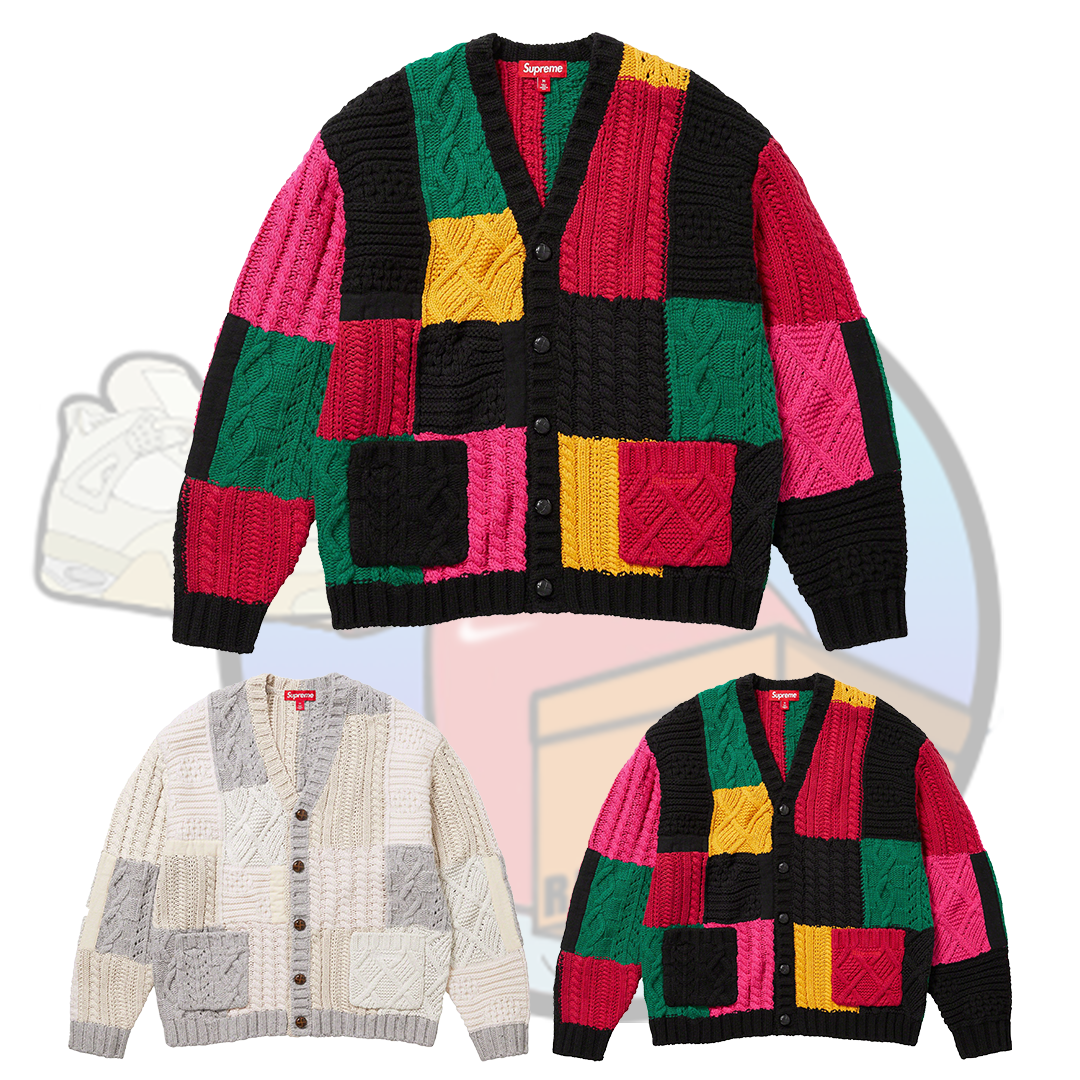 PATCHWORK CABLE KNIT CARDIGAN