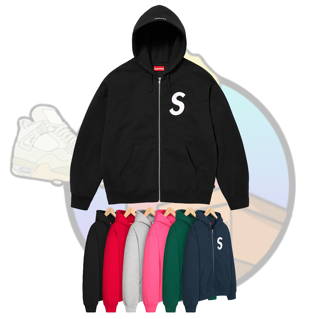 S LOGO ZIP UP HOODED SWEATSHIRT